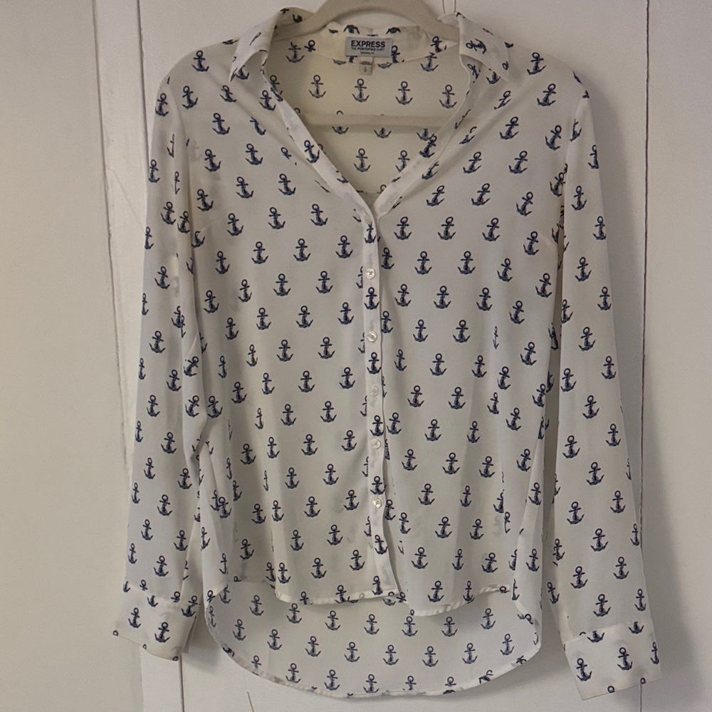 Express Anchor Print Portofino Button Down Shirt